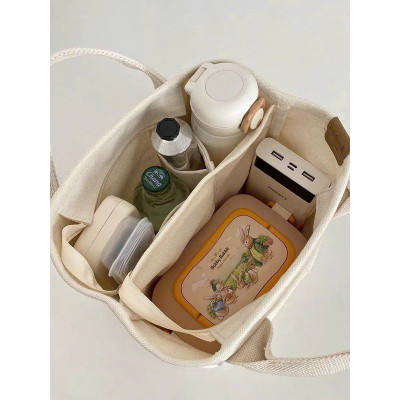 Túi Vải Canvas Hoạ Tiết Dễ Thương Đựng Đồ Bỉm Sữa Tiện Lợi Kích Thước 22*22*17 cm 