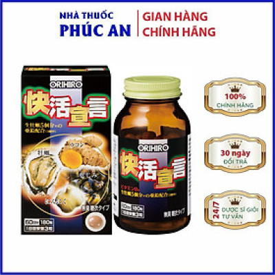 Viên Uống Bổ Gan, Giải Độc Gan, Tăng Cường Sinh Lý Nam Orihiro Hàu Tỏi Nghệ Nhật Bản 180 Viên