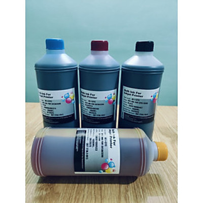 Set 4 chai Mực nước dye ink ( 1 lít/ chai)  màu xanh tương thích Epson Dx5 I3200, hàng nhập khẩu.