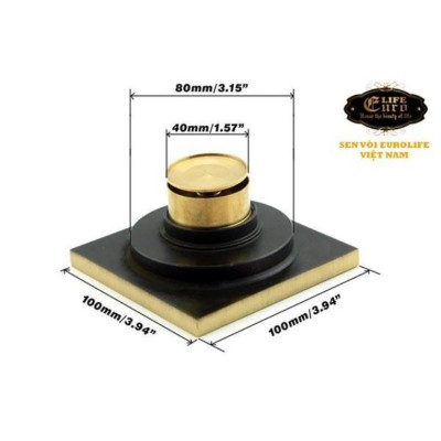 Hố ga thoát sàn Đồng hoa văn 10x10cm Eurolife EL-HG10 (Vàng Đồng)