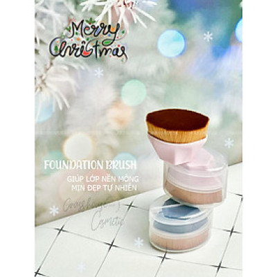 Cọ Chuyên Đánh Kem Nền không tì vết Lông Mềm Cầm Tay Có Hộp Đựng Đầu Phẳng Hình Lục Giác Dùng Tán Kem Nền / Phấn Má/ BB