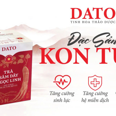 Trà sâm dây Ngọc Linh DATO 25 gói x2g, Trà túi lọc, Tăng cường sức khỏe, giảm căng thẳng, stress, ngăn ngừa ung thư
