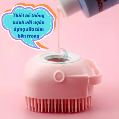 Bàn Chải Tắm Hình Thú Đáng Yêu Cho Bé – Chăm Sóc Da Nhẹ Nhàng Dụng Cụ Tắm Gội Silicon Đa Năng – Bóp Là Ra Bọt Cọ Tắm Silicon Tạo Bọt Có Hộp Đựng Xà Phòng Bàn Chải Massage Cơ Thể Silicon Mềm – Không Cần Tạo Bọt Tay
