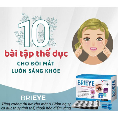 Viên uống Brieye Dược Phẩm An Châu hỗ trợ giảm nguy cơ đục tinh thủy hỗ trợ thị lực cho mắt vitamin e hộp 3 vỉ 30 viên