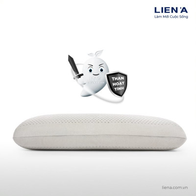 Gối Nằm Cao Su Thiên Nhiên  Liên Á Oval Grey  kích thước 45x65x12cm