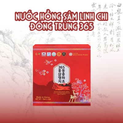 Nước hồng sâm linh chi đông trùng hạ thảo 20 gói 365 Sang - đẹp - Chất