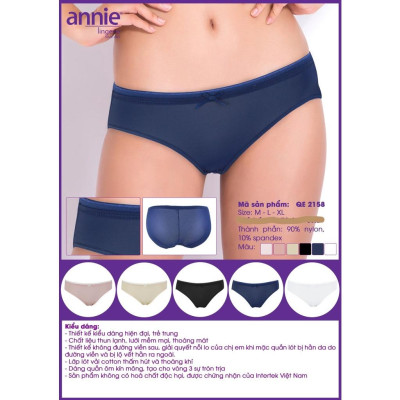 QE 2158. Quần lót cao cấp annie QE2158 là mẫu quần luôn làm hài lòng chị em mỗi khi mặc