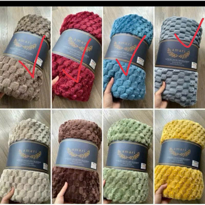 Chăn Hè, Chăn Văn Phòng Lông Tuyết Kẻ Ô Vuông Nhập Khẩu, Kích Thước 2m2 x 2m - HÀNG CHÍNH HÃNG MINIIN