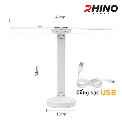 Đèn học LED 3 ánh sáng bảo vệ mắt chống cận cảm ứng Rhino L205, tích điện đa năng làm việc, để bàn học - Hàng chính hãng