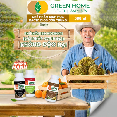 Chế Phẩm Sinh Học Bacte Bios Côn Trùng, Green Home, Chai 500ml, Từ Thảo Mộc, Hiệu Lực Nhanh Mạnh