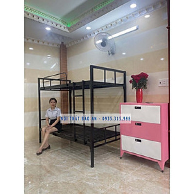 Giường sắt tầng trụ vuông - kích thước 1mx1m - hình chụp thật - Nội Thất Bảo An
