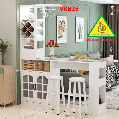 Quầy bar mini, quầy bar nhà bếp kết hợp tủ rượu VKB26 ( không kèm ghế) - Nội thất lắp ráp Viendong Adv
