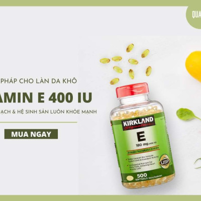 Vitamin E Mỹ Kirkland Signature E 180mg (400IU) tốt cho tim mạch, giúp làm đẹp da, mượt tóc, làm chậm quá trình lão hóa và tăng cường sức khỏe tổng thể - OZ Slim Store