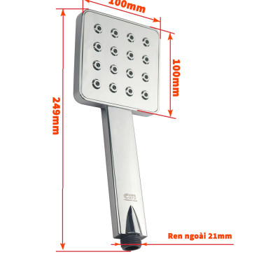 Bộ tay dây sen siêu tăng áp, dòng chảy xoáy độc đáo, 1 chức năng chảy Eurolife EL-121SH (Trắng bạc)