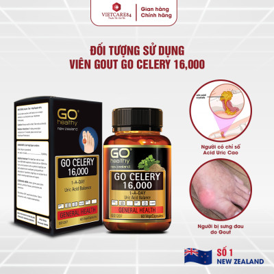Bộ Sản Phẩm 2 Hộp Viên Gout Nhập Khẩu Chính Hãng New Zealand Go Celery 16000mg (30 + 60 Viên)