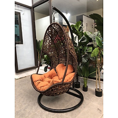 Xích đu đơn hoa mai XĐN 6 chất liệu khung sắt mây nhựa cao cấp juno sofa