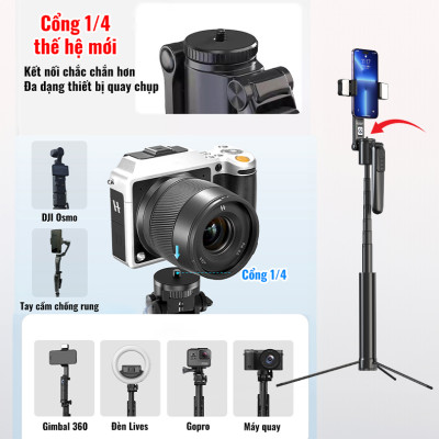 Gậy quay video MP19s thông minh,chụp ảnh, livestream, kim loại bền bỉ, gimbal 360 dõi theo, nâng cấp, hàng chính hãng