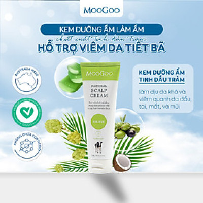 Kem dưỡng cho bé Viêm da tiết bã, Vảy nến chiết xuất Dầu tràm Moogoo Úc thuần chay, lành tính