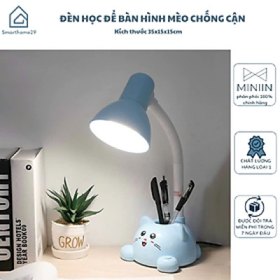 Đèn Học Để Bàn Hình Mèo Chống Cận, Có Ống Cắm Bút Cho Bé - Mẫu Mới - HÀNG CHÍNH HÃNG MINIIN
