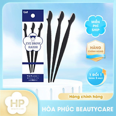 Dao Cạo Lông Mày Kai Groom 38531 - HC1161 Màu Đen (Set 3 Cây)