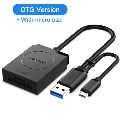 Ugreen UG20203CR127TK 15CM màu Đen Bộ chuyển USB 3.0 sang đọc thẻ TF + SD hỗ trợ OTG cao cấp - HÀNG CHÍNH HÃNG