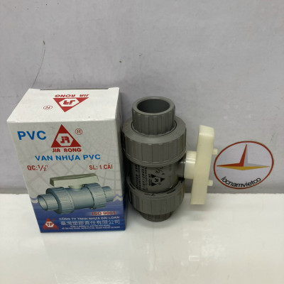 Van hai (2) đầu rắc co 21 nhựa PVC Jiarong _ UB004