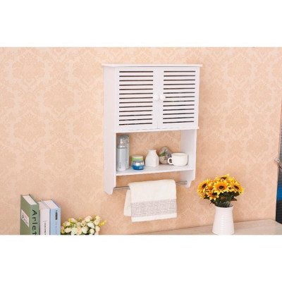 Tủ nhà tắm treo tường 2 cánh nhỏ TKNT01A - Kệ lắp ráp treo tường nhà tắm ( 60x40x17cm)