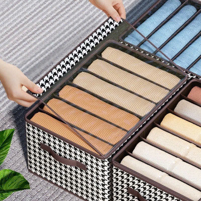 Hộp Vải Đựng Quần Áo 6 Ngăn Cao Cấp - Túi Đựng Quần Áo Có Nắp, Thiết Kế Gọn Gàng - HÀNG CHÍNH HÃNG MINIIN