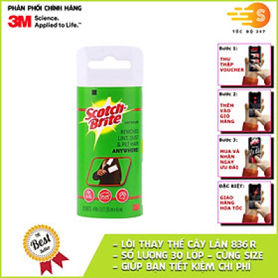 Cây lăn bụi siêu dính loại lớn 30 lớp Scotch-Brite 3M 836R-30