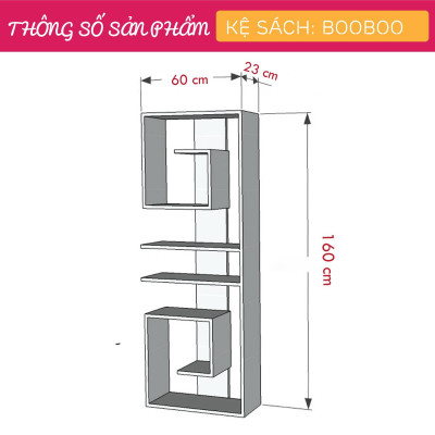 Giá sách gia đình thiết kế hiện đại SMLIFE Booboo