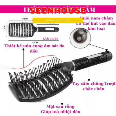 Lược gỡ rối,tạo phồng tóc,sấy tạo kiểu tóc bán nguyệt loại to seen house