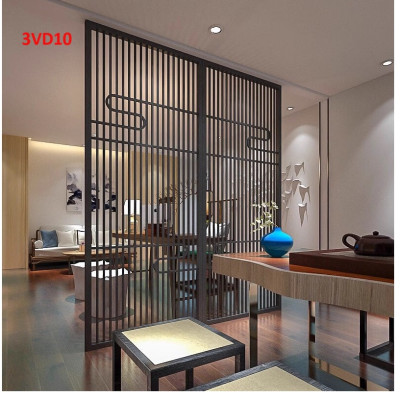 Vách ngăn phòng khách, nhà bếp bằng gỗ 3VD10