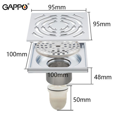 THOÁT SÀN ĐỒNG ĐÚC CAO CẤP NHẬP KHẨU NGA GAPPO G81052 MÀU CROME NGĂN MÙI TUYỆT ĐỐI - HÀNG CHÍNH HÃNG