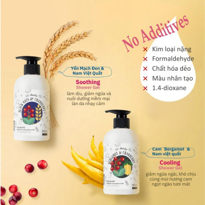 Dung Dịch Vệ Sinh Phụ Nữ CC Daily Feminine Wash Soothing And Calming Shower Gel (Black Oats & Cranberry) 330g