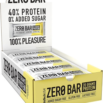 Bánh Protein Biotech USA Zero Bar (50g, 20 bánh), Bánh Bổ Sung Protein giúp Phục Hồi Phát Triển Cơ