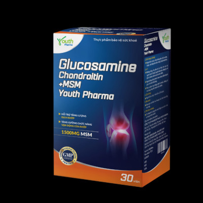 Viên Uống Glucosamine Chondroitin +MSM Youth Pharma Hỗ Trợ Làm Trơn Ổ Khớp, Giúp Khớp Vận Động Linh Hoạt. Hộp 30 Viên
