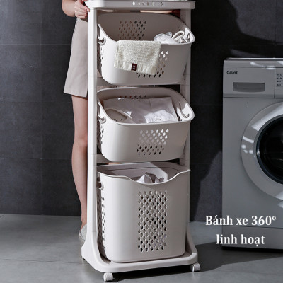 Kệ đựng đồ đa năng 3 tầng có bánh xe dễ dàng di chuyển