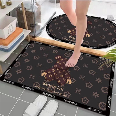 Thảm Lau Chân Chùi Chân Silicon trải sàn phòng tắm siêu thấm hút nước chống trơn trượt cao cấp đế cao su chất siêu dày ( kt 60 x 40 )