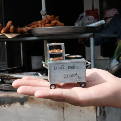 MÔ HÌNH TỰ LẮP RÁP DIY SÀI GÒN THU NHỎ - XE CHUỐI CHIÊN - HR06