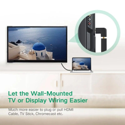 Ugreen UG20109HD112TK Màu Đen Đầu nối dài HDMI gập 90 độ - HÀNG CHÍNH HÃNG
