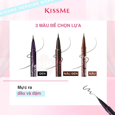 Bút Kẻ Mắt Nước Siêu Chống Trôi Màu Nâu Đen Kissme Heroine Make Smooth Liquid Eyeliner Super Keep