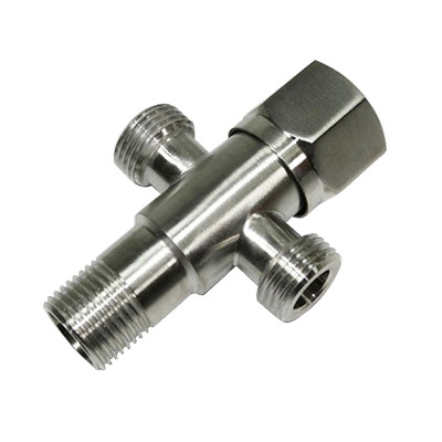 Van góc chữ T 304 TUSLO COCVT0001 1 đầu cấp nước và 2 nhánh cấp ra, có khóa, inox 304 không gỉ sét - Hoa Sen Home - Hàng chính hãng  