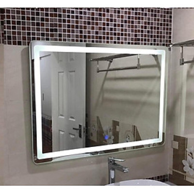 GƯƠNG TREO PHÒNG TẮM CẢM ỨNG ĐÈN LED CHỮ NHẬT CAO CẤP 700x500 cm (có nút cảm ứng bật tắt)