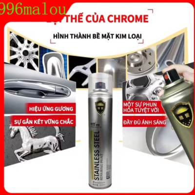 CHAI SƠN XỊT SÁNG MẠ MÀU INOX XỊT TRANG TRÍ CHỊU NHIỆT CAO