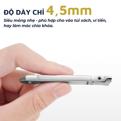 Bấm móng tay DandiHome slim siêu mỏng, siêu nhẹ - Tặng kèm hộp đựng và móc khóa