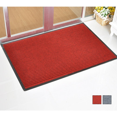 Thảm Chùi Chân chống trượt đế cao su trải sảnh 120cm x180cm - Đỏ đun & Xám đen