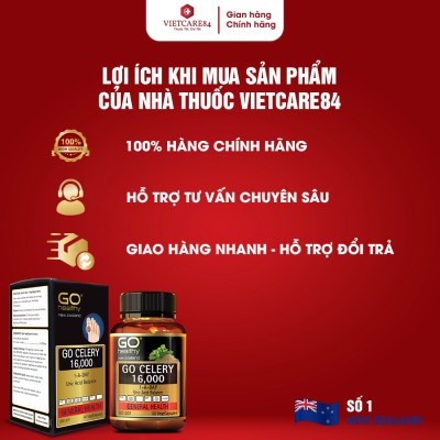 Bộ Sản Phẩm 2 Hộp Viên Gout Nhập Khẩu Chính Hãng New Zealand Go Celery 16000mg (30 + 60 Viên)