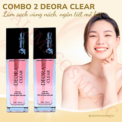 COMBO 2 Chai Xịt Khử Mùi Hôi Nách Deora Clear 50ml, Khử Mùi Toàn Thân, Không Gấy Ố Vàng Áo