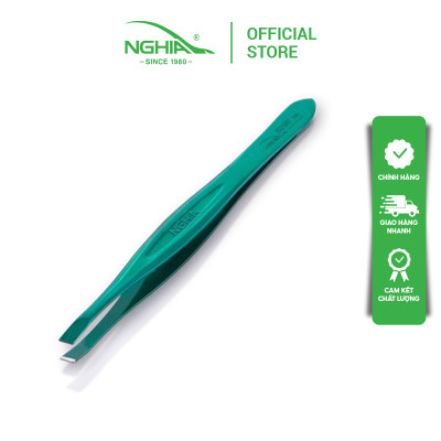 Nhíp Inox Đầu Xéo Vỉ Giấy Màu Xanh Lá KỀM NGHĨA N.401XL