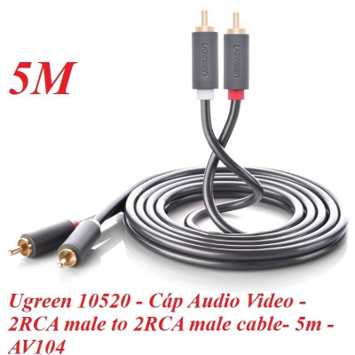 Ugreen UG10520AV104TK 5M màu Đen Cáp âm thanh Bông sen 2 ra 2 dương - HÀNG CHÍNH HÃNG